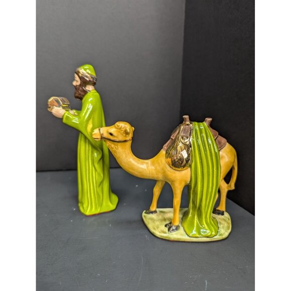 Vintage Nativity Scene Replacement Pieces Three Wise Men With Three Camels - Picture 7 of 8